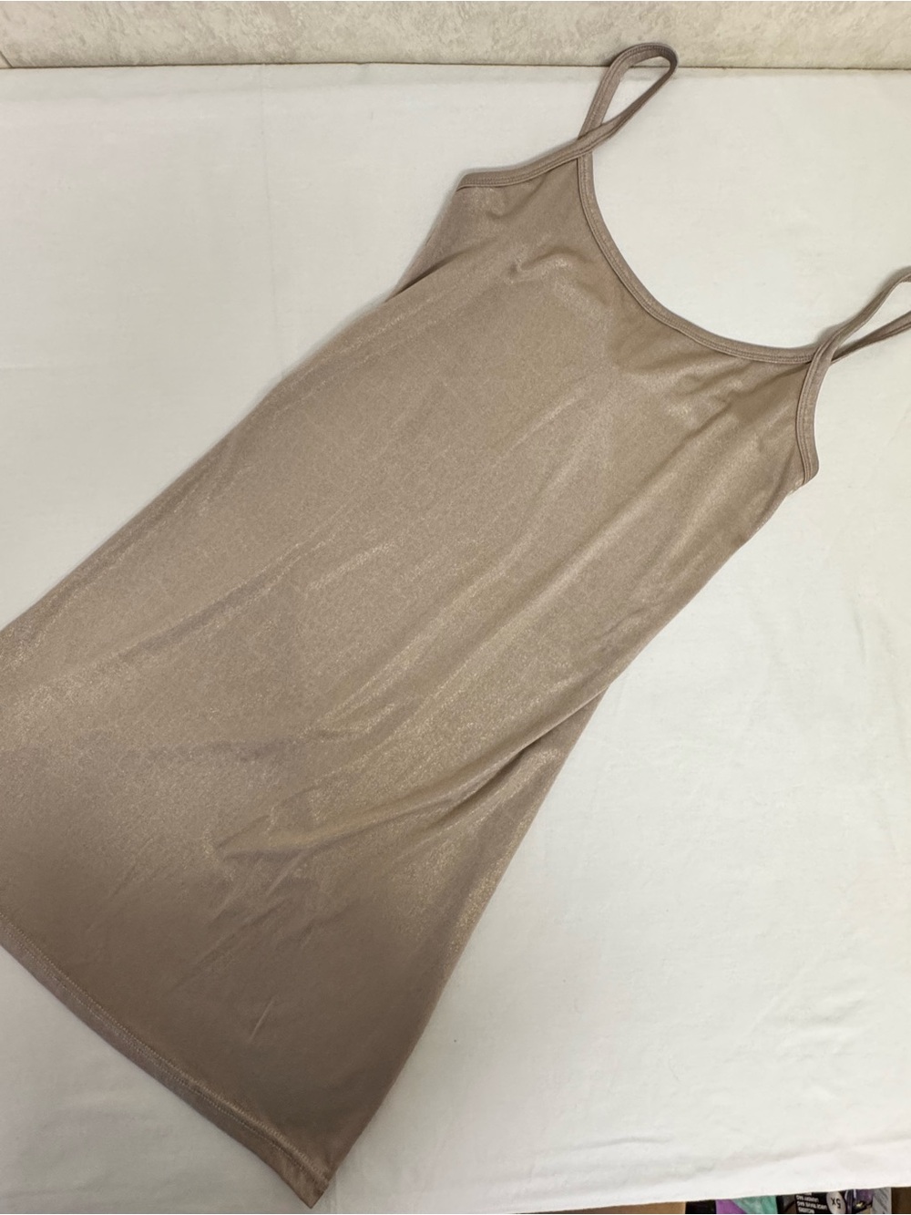 BKE Shimmery Taupe Slip Mini Dress